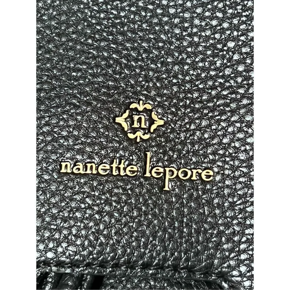 Nanette Lepore Black Pebbled Vegan Leather Backpack
